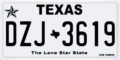 TX license plate DZJ3619
