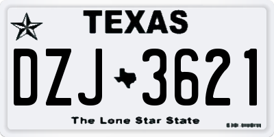TX license plate DZJ3621