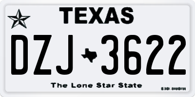 TX license plate DZJ3622