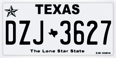 TX license plate DZJ3627