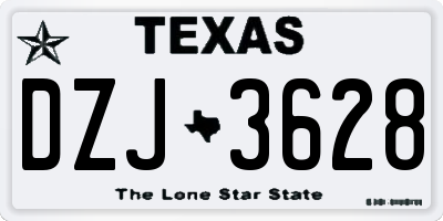 TX license plate DZJ3628