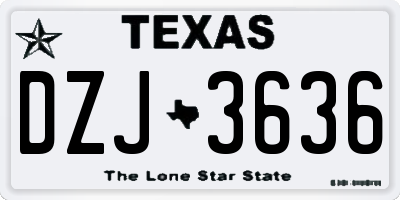 TX license plate DZJ3636