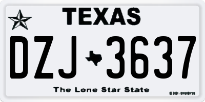 TX license plate DZJ3637