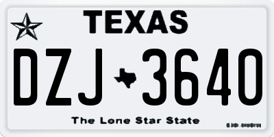 TX license plate DZJ3640