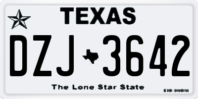 TX license plate DZJ3642