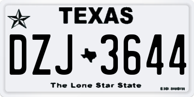 TX license plate DZJ3644