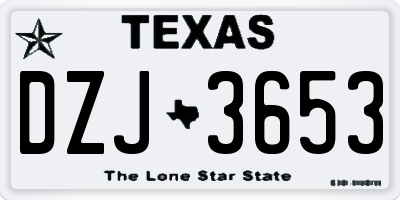 TX license plate DZJ3653