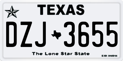 TX license plate DZJ3655