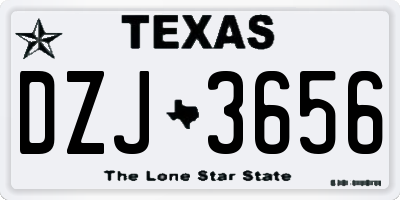 TX license plate DZJ3656