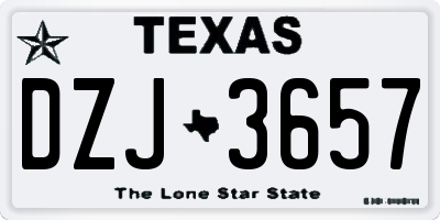 TX license plate DZJ3657