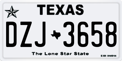TX license plate DZJ3658
