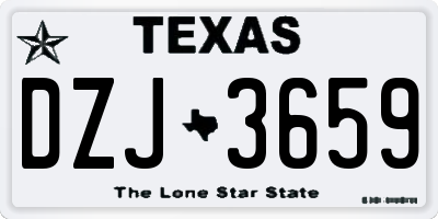 TX license plate DZJ3659
