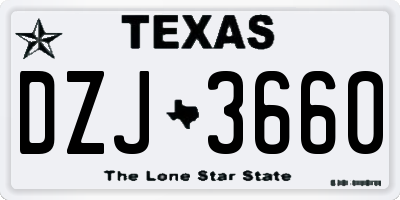 TX license plate DZJ3660