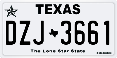 TX license plate DZJ3661