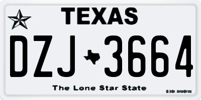 TX license plate DZJ3664