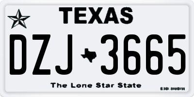 TX license plate DZJ3665