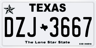 TX license plate DZJ3667
