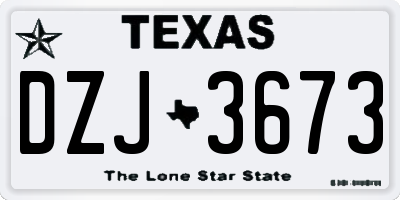 TX license plate DZJ3673