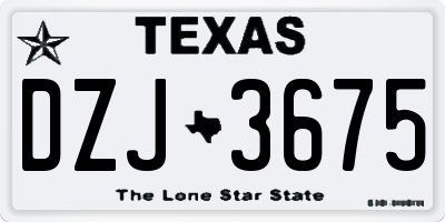 TX license plate DZJ3675