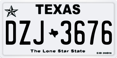 TX license plate DZJ3676