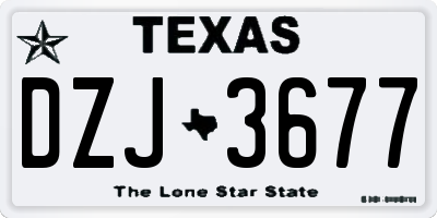 TX license plate DZJ3677