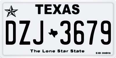 TX license plate DZJ3679