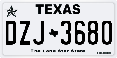 TX license plate DZJ3680