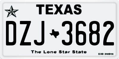 TX license plate DZJ3682