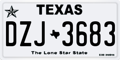 TX license plate DZJ3683