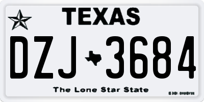 TX license plate DZJ3684