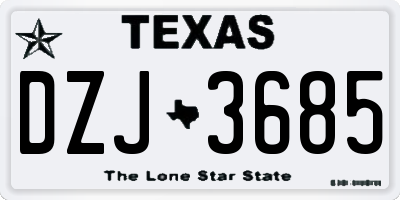 TX license plate DZJ3685