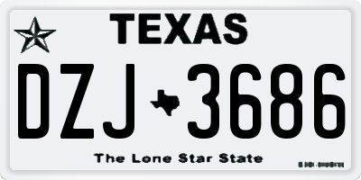 TX license plate DZJ3686