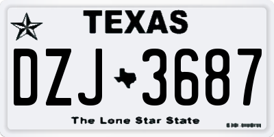 TX license plate DZJ3687