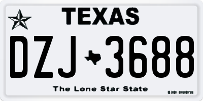 TX license plate DZJ3688