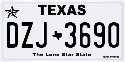 TX license plate DZJ3690