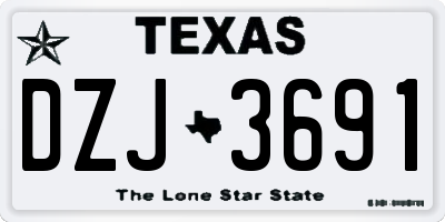 TX license plate DZJ3691