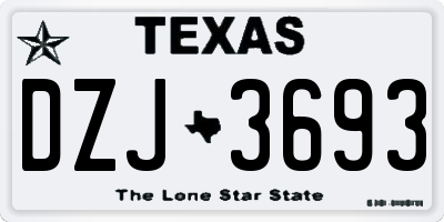 TX license plate DZJ3693