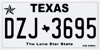 TX license plate DZJ3695