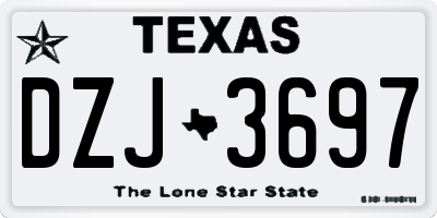 TX license plate DZJ3697