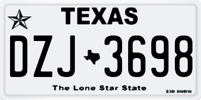 TX license plate DZJ3698