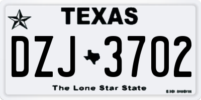 TX license plate DZJ3702