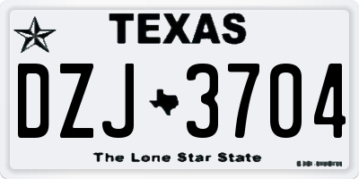 TX license plate DZJ3704