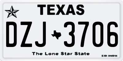 TX license plate DZJ3706