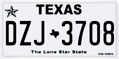 TX license plate DZJ3708
