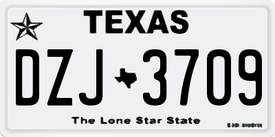 TX license plate DZJ3709