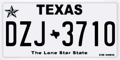TX license plate DZJ3710
