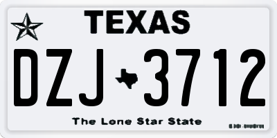 TX license plate DZJ3712
