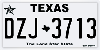 TX license plate DZJ3713