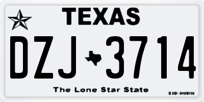 TX license plate DZJ3714