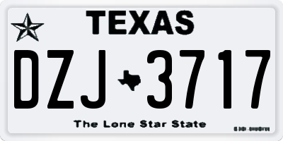 TX license plate DZJ3717